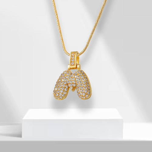 Buchstaben | Goldene Kette mit Anhänger | Langlebig | Stilvoll | Geschenk | Vielseitig-M-Luzern Mode