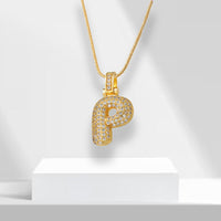 Buchstaben | Goldene Kette mit Anhänger | Langlebig | Stilvoll | Geschenk | Vielseitig-P-Luzern Mode