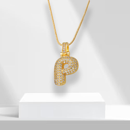 Buchstaben | Goldene Kette mit Anhänger | Langlebig | Stilvoll | Geschenk | Vielseitig-P-Luzern Mode