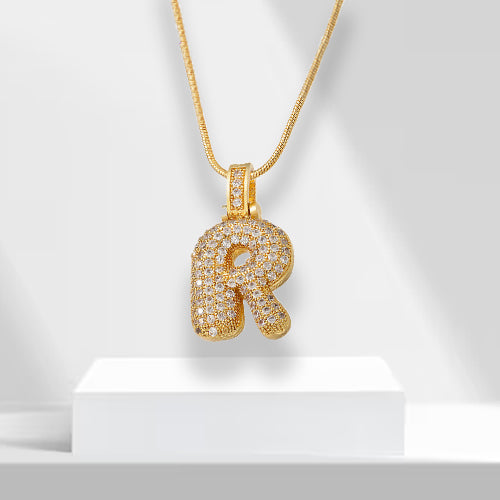 Buchstaben | Goldene Kette mit Anhänger | Langlebig | Stilvoll | Geschenk | Vielseitig-R-Luzern Mode