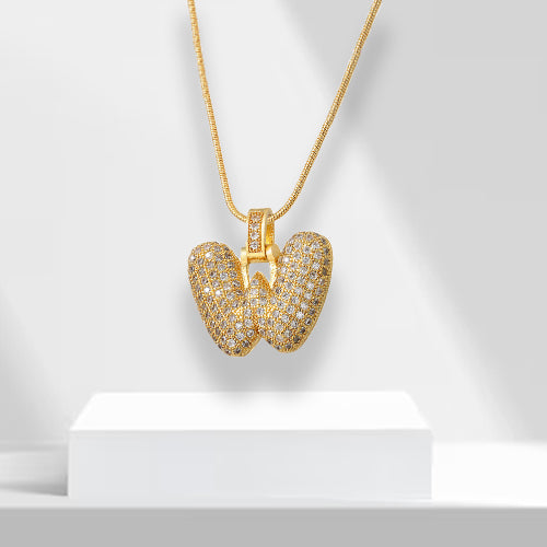 Buchstaben | Goldene Kette mit Anhänger | Langlebig | Stilvoll | Geschenk | Vielseitig-W-Luzern Mode