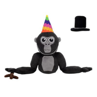 Gorilla-Plüschfigur | Bunt | Weich | Süß | Langlebig | Vielseitig-Gorilla mit schwarzem Hut-Luzern Mode