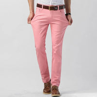 Bunte Herrenhose | Einfarbig | Reguläre Passform | Baumwolle | Stretch | Baumwolle-Luzern Mode