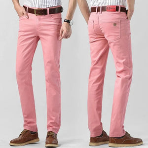 Bunte Herrenhose | Einfarbig | Reguläre Passform | Baumwolle | Stretch | Baumwolle-Luzern Mode