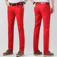 Bunte Herrenhose | Einfarbig | Reguläre Passform | Baumwolle | Stretch | Baumwolle-Luzern Mode
