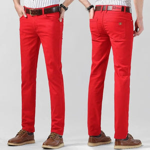 Bunte Herrenhose | Einfarbig | Reguläre Passform | Baumwolle | Stretch | Baumwolle-Luzern Mode