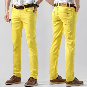 Bunte Herrenhose | Einfarbig | Reguläre Passform | Baumwolle | Stretch | Baumwolle-Luzern Mode