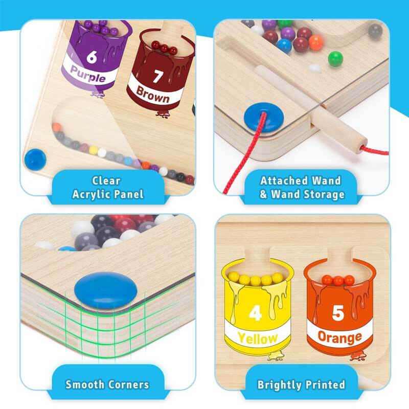 Magnetische Zählpuzzle | Holz | Lehrreich | Langlebig | Farbenfroh | Montessori-Luzern Mode