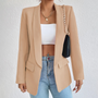 Damenblazer mit Kettendetail – Eleganter Business-Look-Braun-S-Luzern Mode