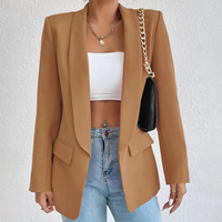 Damenblazer mit Kettendetail – Eleganter Business-Look-Dunkelbraun-S-Luzern Mode