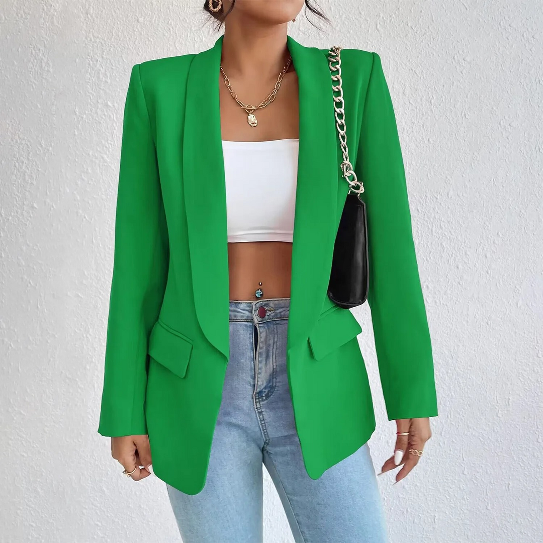 Damenblazer mit Kettendetail – Eleganter Business-Look-Grün-S-Luzern Mode