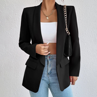 Damenblazer mit Kettendetail – Eleganter Business-Look-Schwarz-S-Luzern Mode
