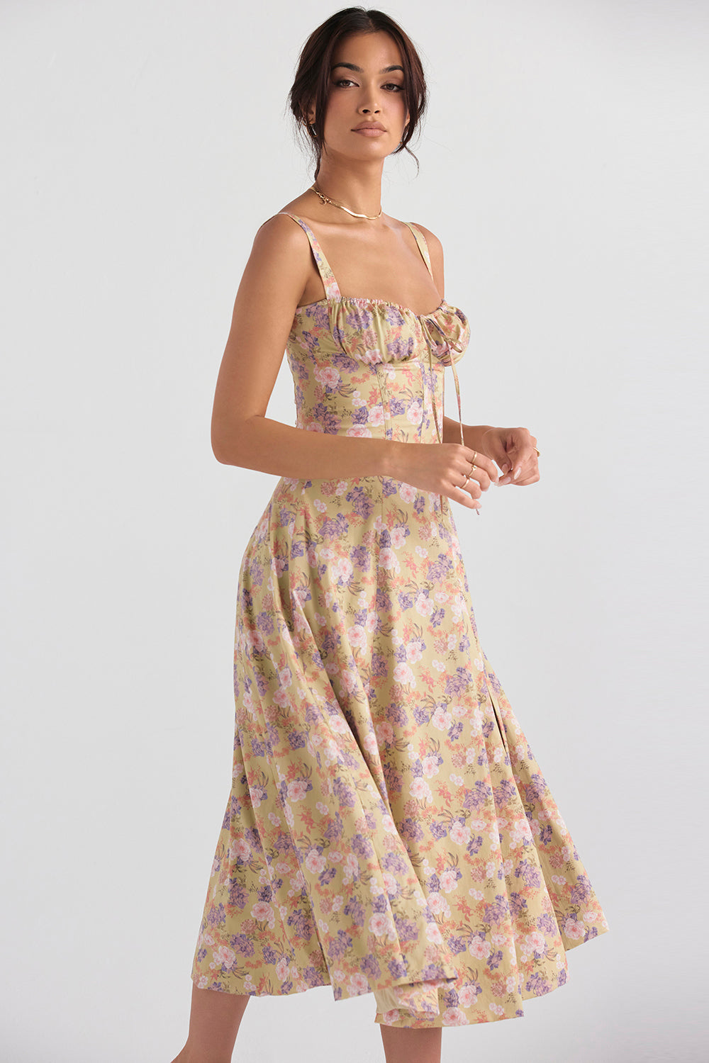 Sommerkleid | Ärmellos | Bustier | Kordelzug | Herz-Ausschnitt | Seitenschlitz-Luzern Mode