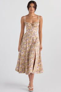 Sommerkleid | Ärmellos | Bustier | Kordelzug | Herz-Ausschnitt | Seitenschlitz-Luzern Mode