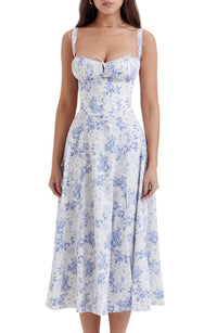 Sommerkleid | Ärmellos | Bustier | Kordelzug | Herz-Ausschnitt | Seitenschlitz-Luzern Mode