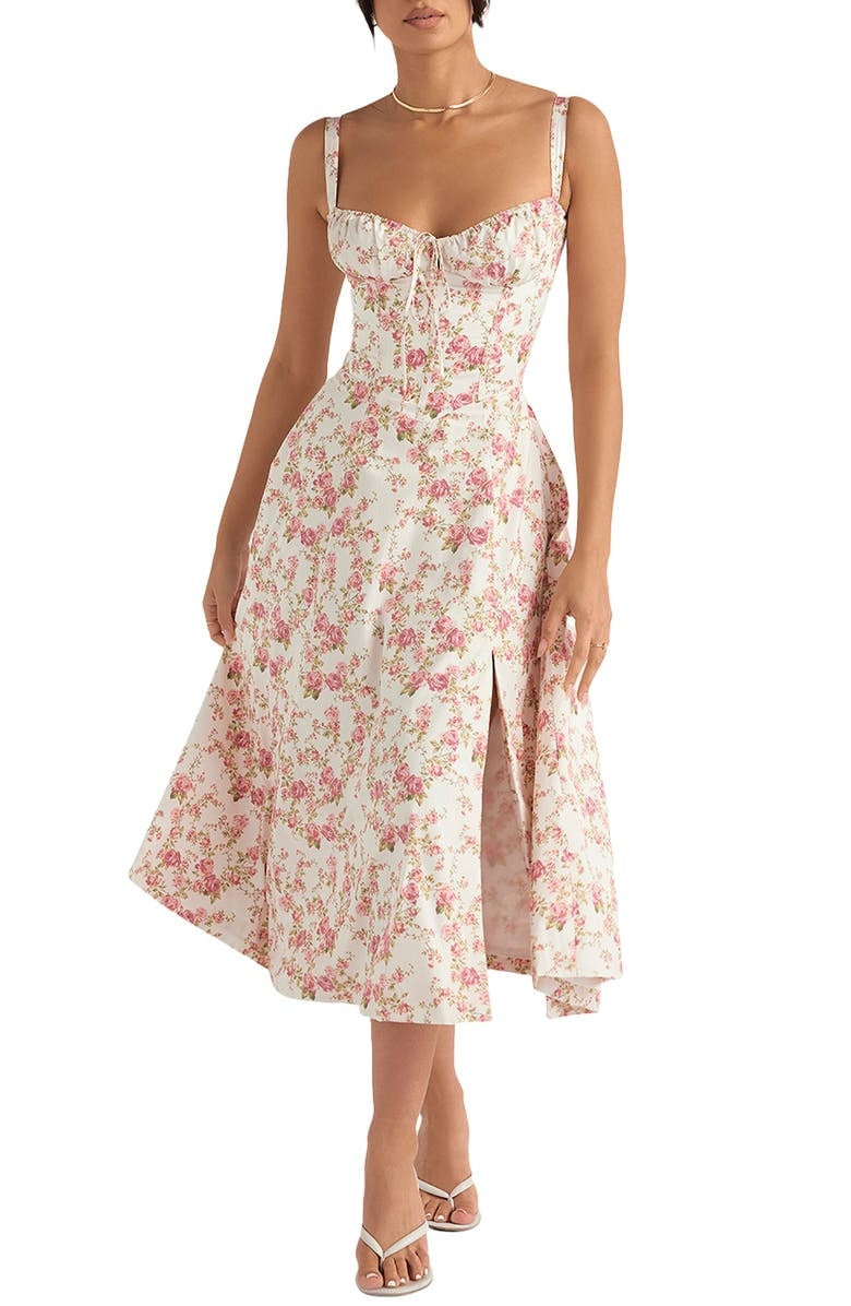 Sommerkleid | Ärmellos | Bustier | Kordelzug | Herz-Ausschnitt | Seitenschlitz-Luzern Mode