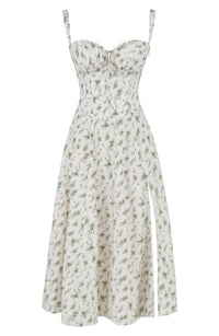 Sommerkleid | Ärmellos | Bustier | Kordelzug | Herz-Ausschnitt | Seitenschlitz-Luzern Mode