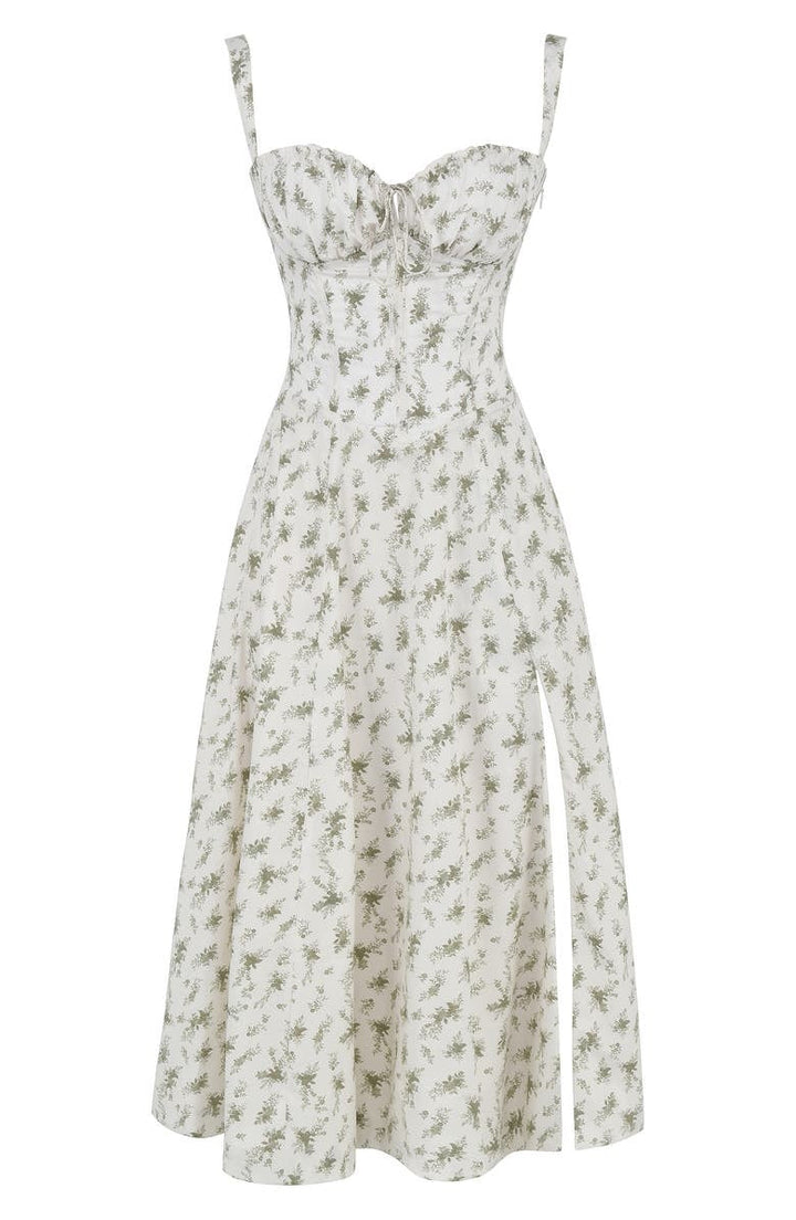 Sommerkleid | Ärmellos | Bustier | Kordelzug | Herz-Ausschnitt | Seitenschlitz-Luzern Mode