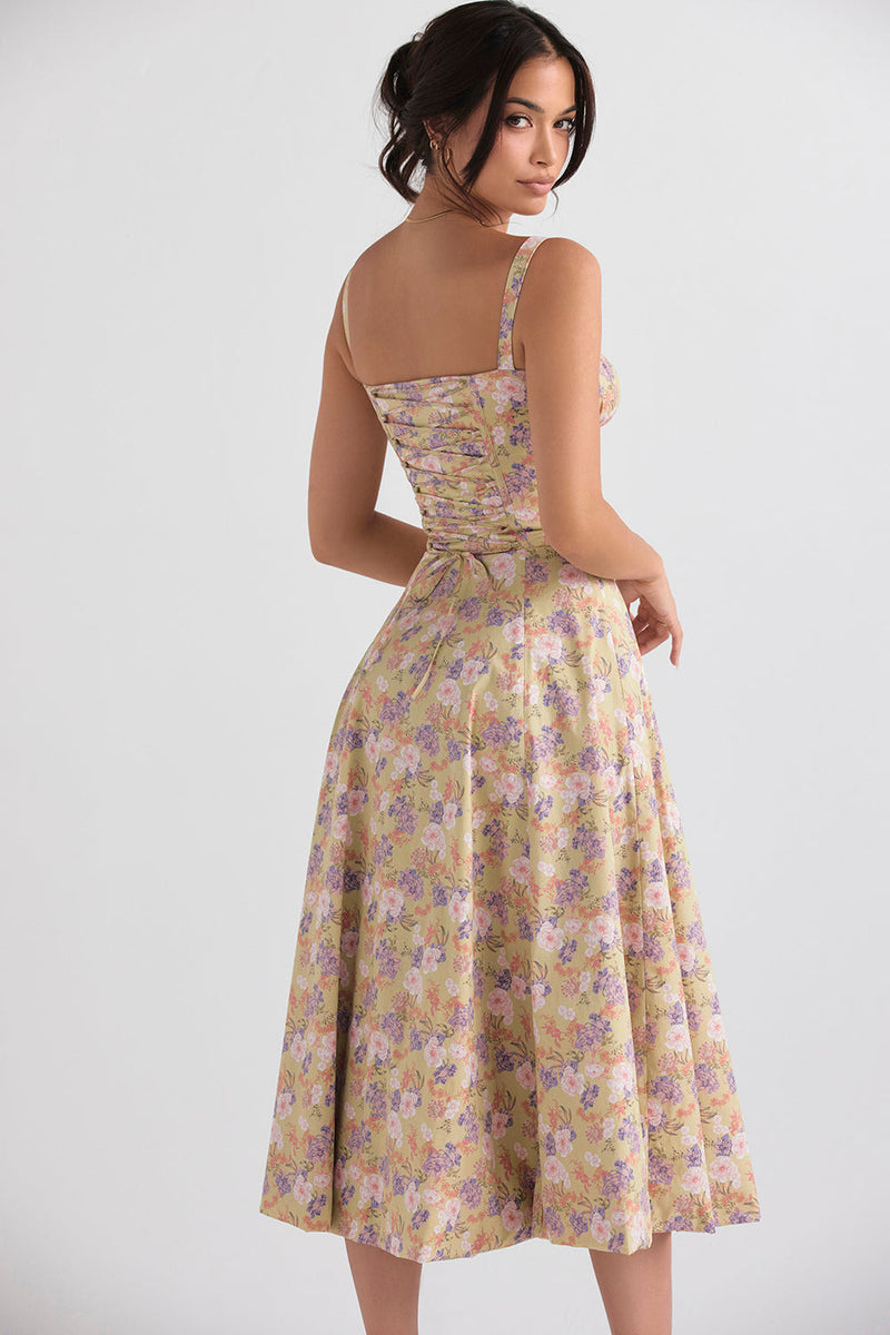 Sommerkleid | Ärmellos | Bustier | Kordelzug | Herz-Ausschnitt | Seitenschlitz-Luzern Mode