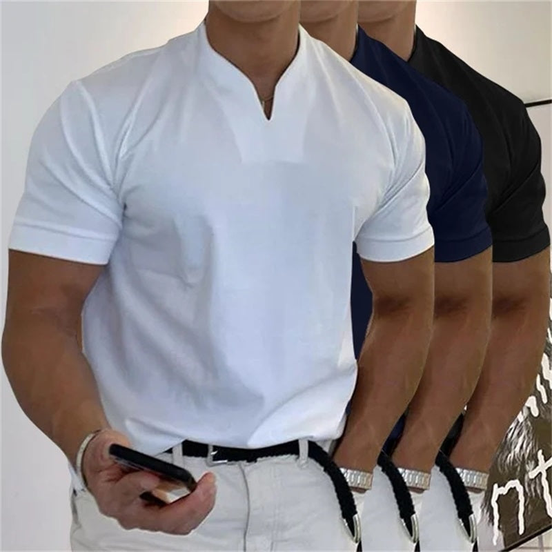 Atmungsaktives Herren Fitnessshirt mit V-Ausschnitt – Timo