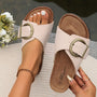 Sommerliche Damen Kork-Sandalen mit Schnalle – Karla