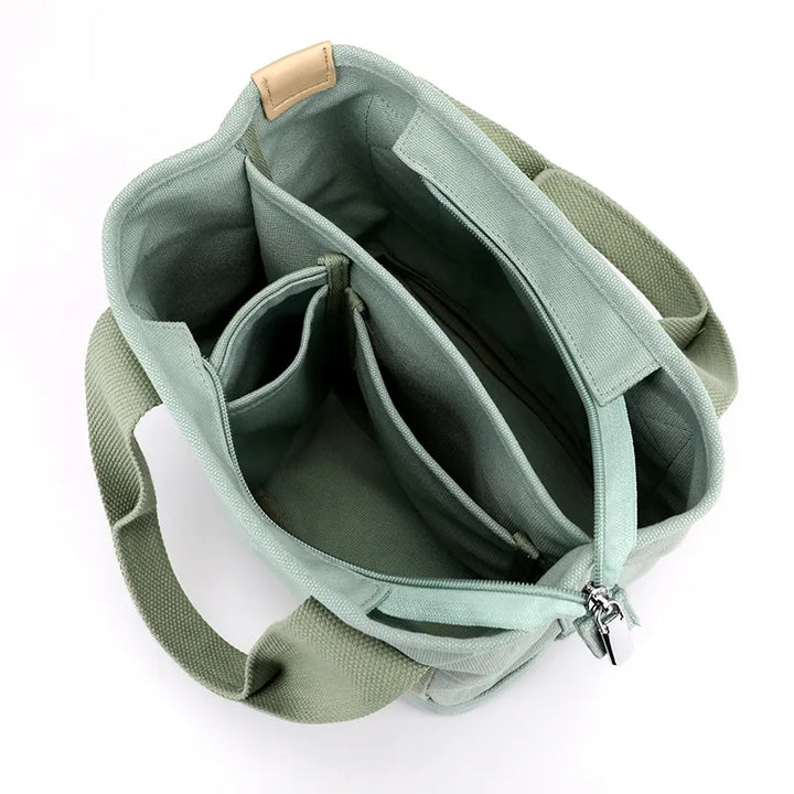 Kleine Canvas Handtasche mit Schulterriemen für Damen-Luzern Mode