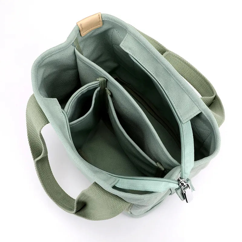 Kleine Canvas Handtasche mit Schulterriemen für Damen-Luzern Mode
