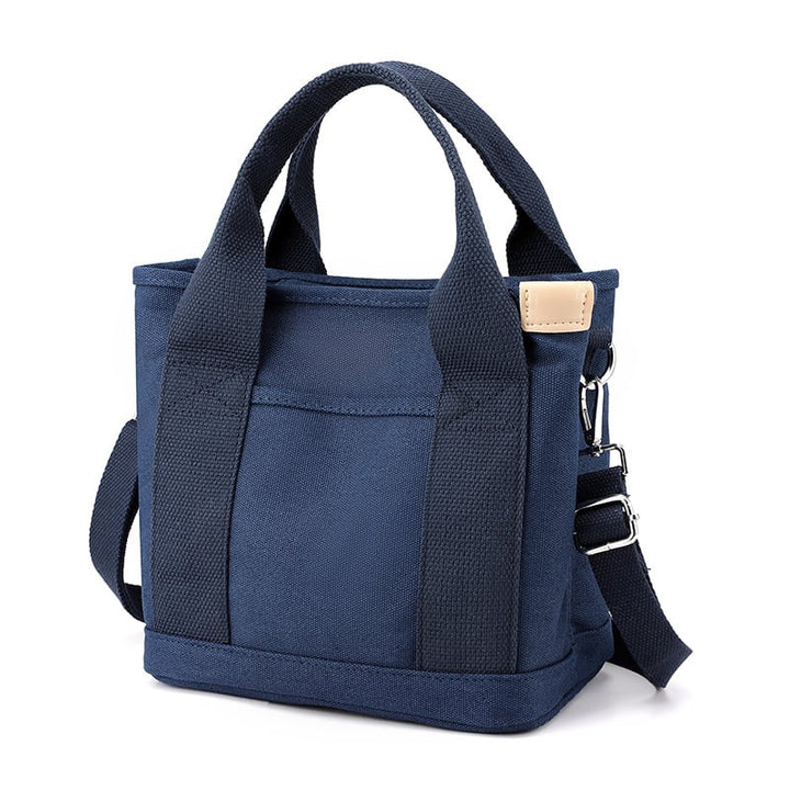 Kleine Canvas Handtasche mit Schulterriemen für Damen-Blau-Luzern Mode