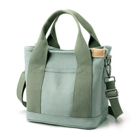 Kleine Canvas Handtasche mit Schulterriemen für Damen-Grün-Luzern Mode