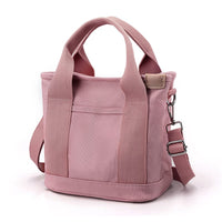 Kleine Canvas Handtasche mit Schulterriemen für Damen-Rosa-Luzern Mode