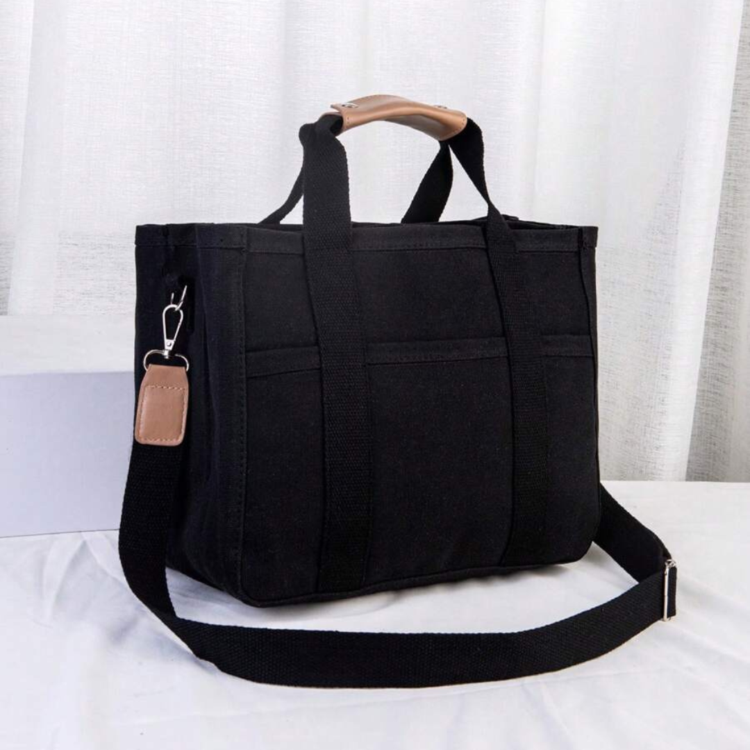Große Damenhandtasche mit vielen Fächern für Alltag-Schwarz-Luzern Mode