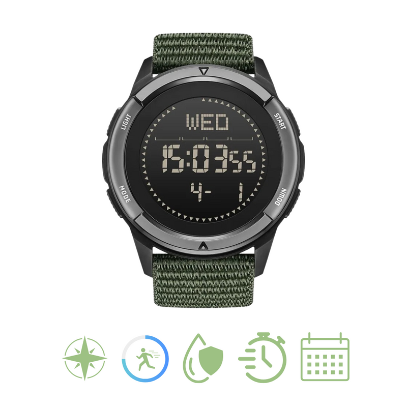 Digitale Armbanduhr mit LED-Anzeige und Stoffarmband-Luzern Mode