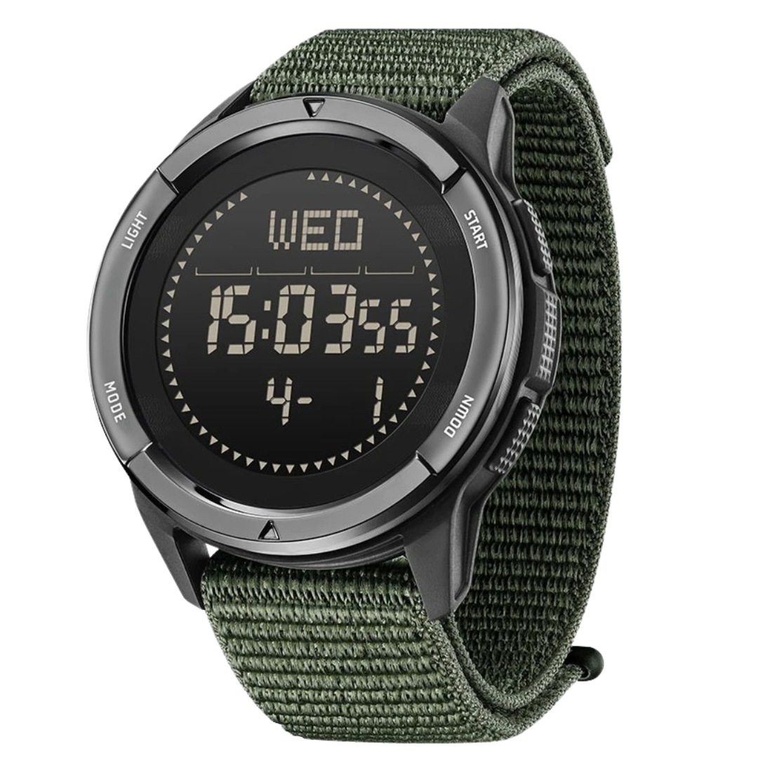 Digitale Armbanduhr mit LED-Anzeige und Stoffarmband-Luzern Mode