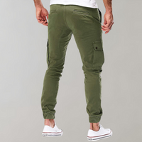 Herren Cargo-Hose | Lang | Schmale Passform | Uni | Kordelzug | Taschen-Luzern Mode