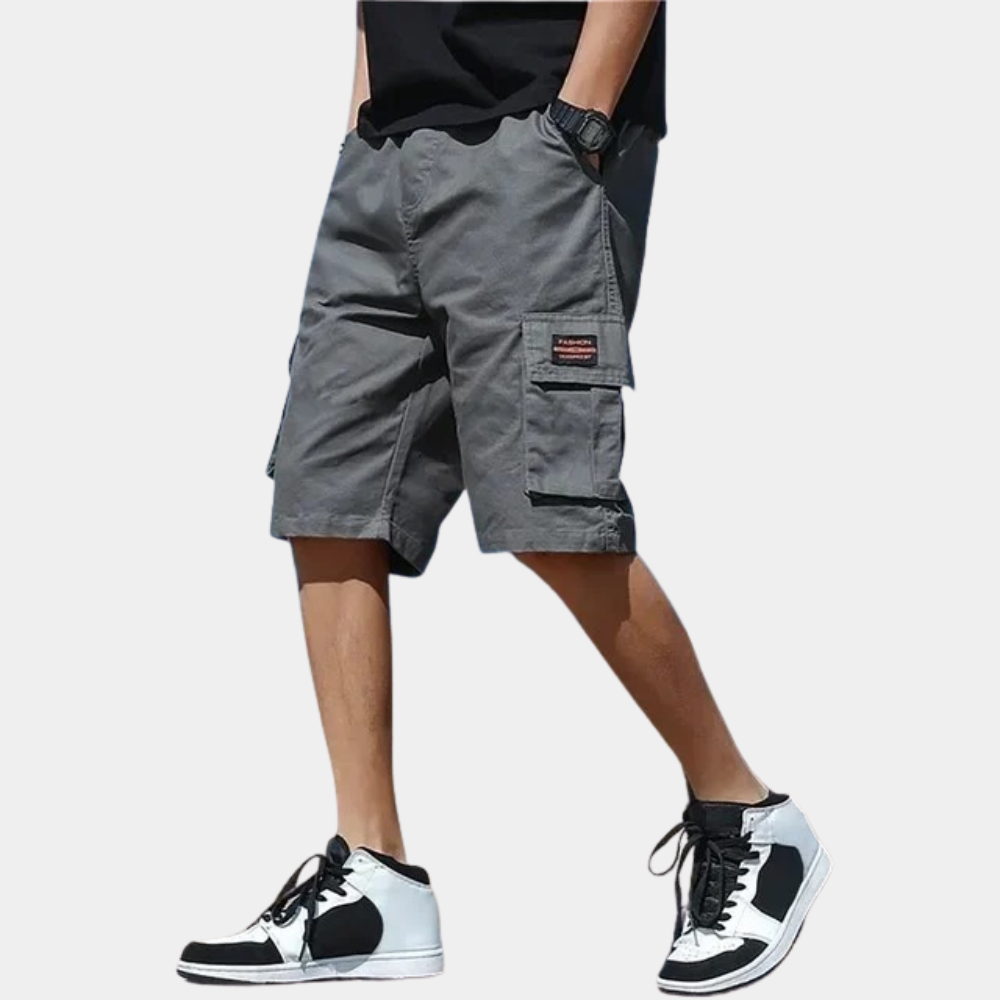 Herren Cargo Shorts mit Taschen für Outdoor-Aktivitäten-Grau-M-Luzern Mode