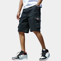Herren Cargo Shorts mit Taschen für Outdoor-Aktivitäten-Schwarz-M-Luzern Mode