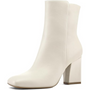 Damen Wildleder Stiefelette mit Blockabsatz für Herbst-Creme PU-36-Luzern Mode