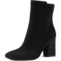 Damen Wildleder Stiefelette mit Blockabsatz für Herbst-Schwarz-36-Luzern Mode