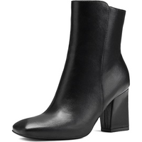 Damen Wildleder Stiefelette mit Blockabsatz für Herbst-Schwarz PU-36-Luzern Mode