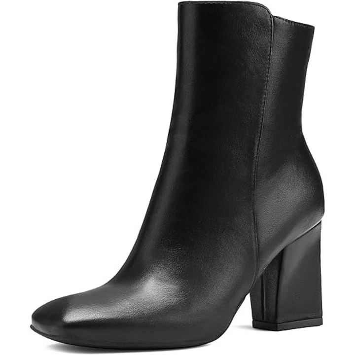 Damen Wildleder Stiefelette mit Blockabsatz für Herbst-Schwarz PU-36-Luzern Mode
