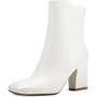 Damen Wildleder Stiefelette mit Blockabsatz für Herbst-Weiß PU-36-Luzern Mode