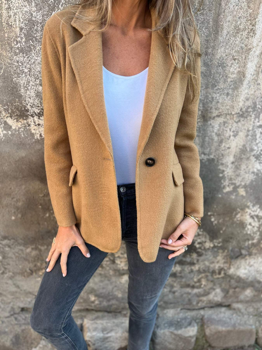 Eleganter Damenblazer für Business und Freizeit Outfits-Braun-S-Luzern Mode