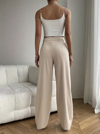 Damen Elegante Plissee-Hose mit Hohem Bund für Büro-Luzern Mode