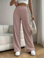 Damen Elegante Plissee-Hose mit Hohem Bund für Büro-Rosa-XS-Luzern Mode