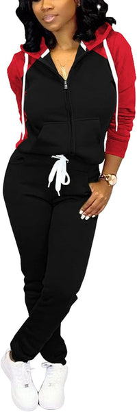 Damen Jogginganzug Kapuzenpullover Set Freizeitanzug-Luzern Mode