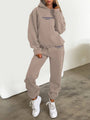 Damen Jogginganzug Hoodie und Jogger Set für Freizeit-Hellrosa Grau-S-Luzern Mode