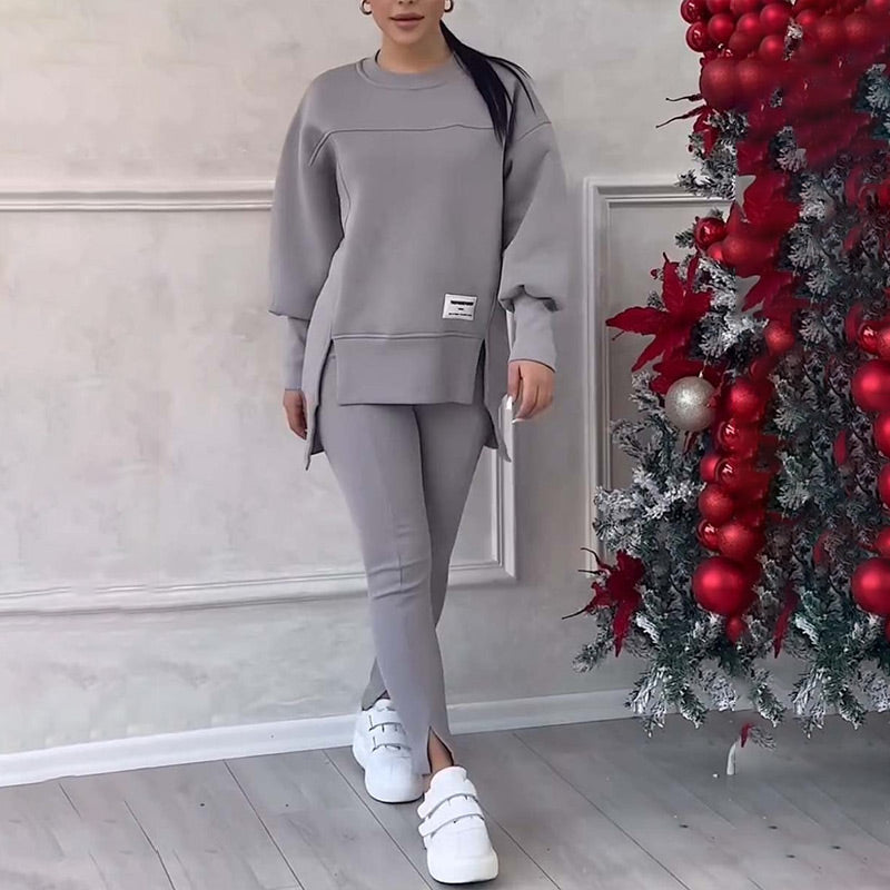 Damen Sweatshirt und Leggings Set - Bequemes Freizeitoutfit-Luzern Mode