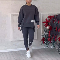 Damen Sweatshirt und Leggings Set - Bequemes Freizeitoutfit-Luzern Mode
