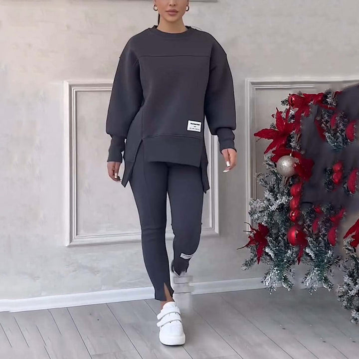 Damen Sweatshirt und Leggings Set - Bequemes Freizeitoutfit-Luzern Mode