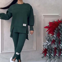 Damen Sweatshirt und Leggings Set - Bequemes Freizeitoutfit-Luzern Mode